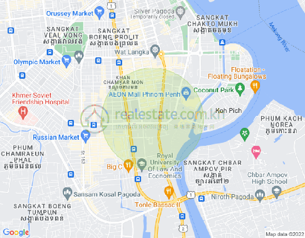 Mapa: BKK 1, Boeng Keng Kang, Phnom Penh
