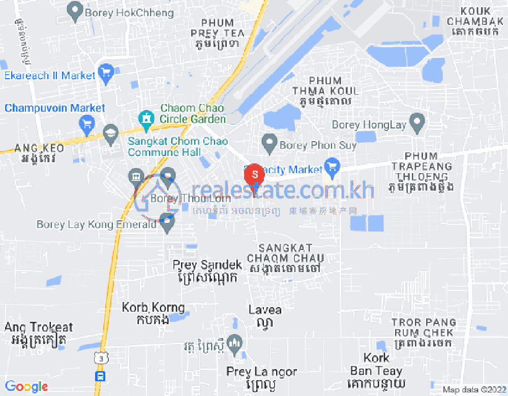 แผนที่ จอมเจา, โปร์แซนเจย, พนมเปญ