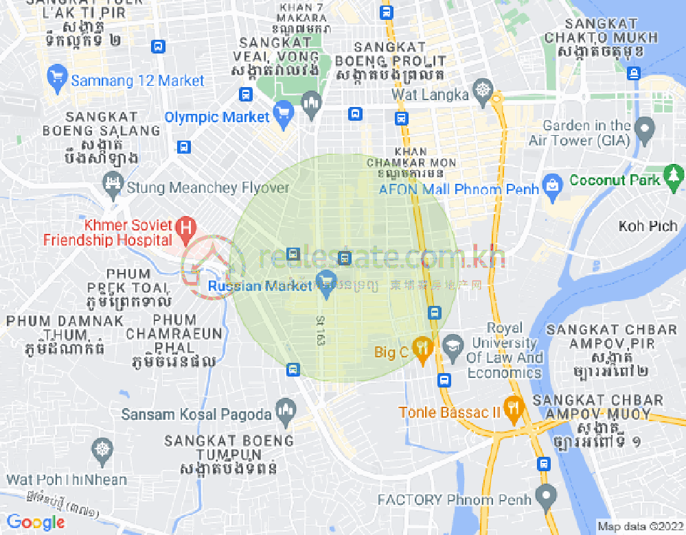 Map of Toul Tum Poung 1, Chamkarmon, Phnom Penh