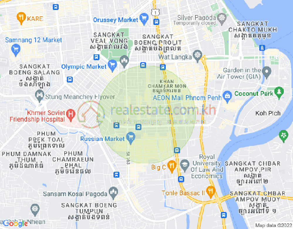 万景岗3分区（BKK3), 波哥堪, 金边地图