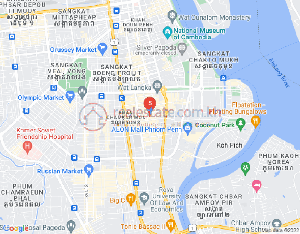 Map of BKK 1, Boeng Keng Kang, Phnom Penh