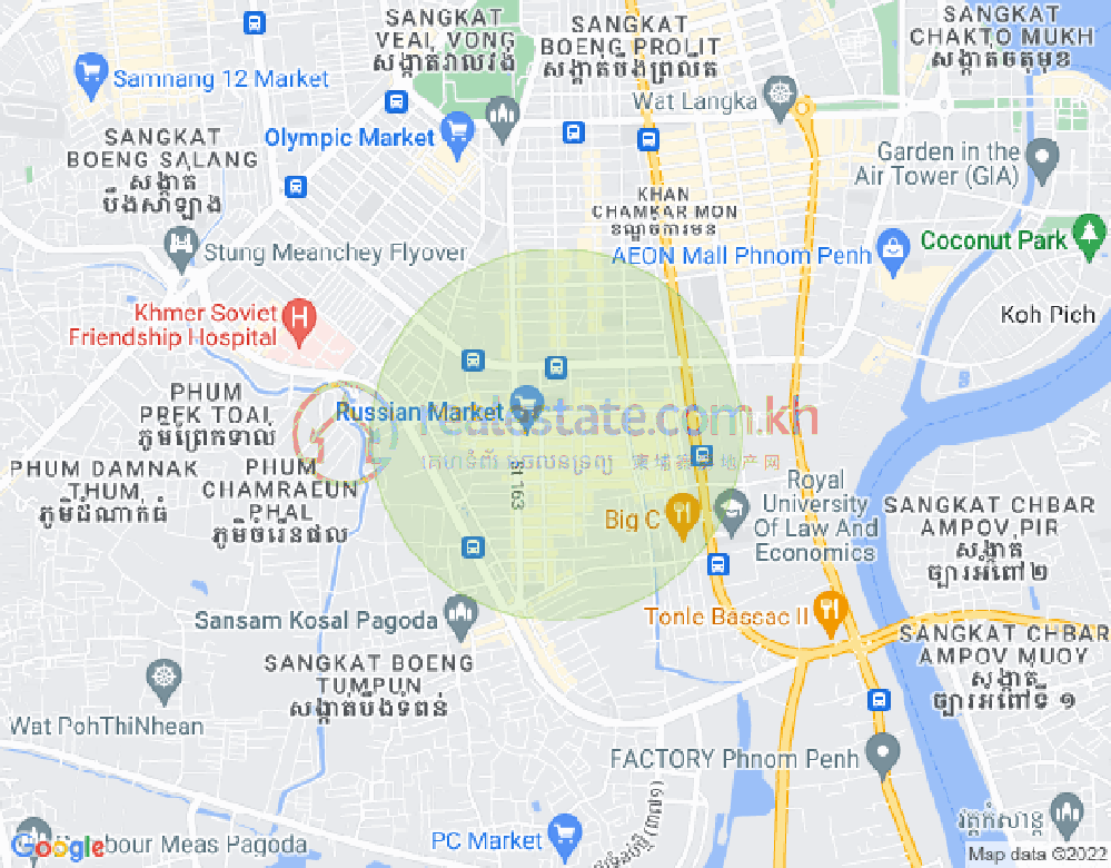 Map of Toul Tum Poung 1, Chamkarmon, Phnom Penh