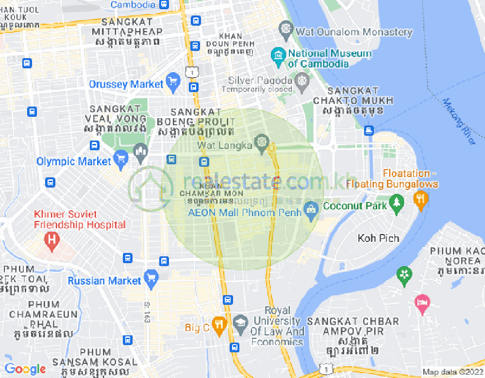 Map of BKK 1, Boeng Keng Kang, Phnom Penh