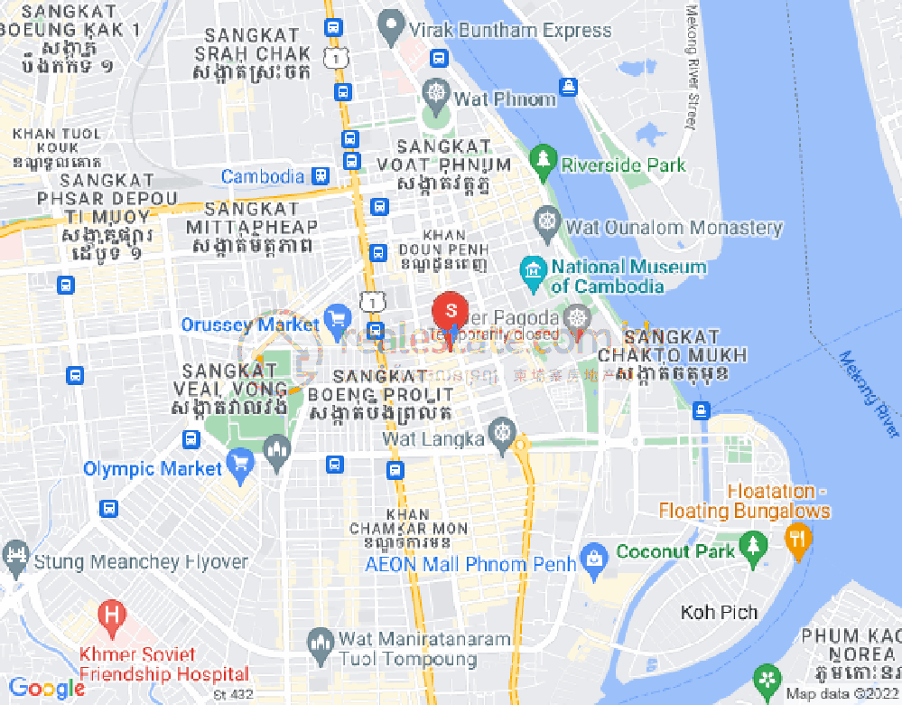 Mapa: Chakto Mukh, Daun Penh, Phnom Penh