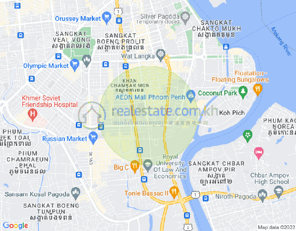 Mapa: BKK 1, Boeng Keng Kang, Phnom Penh