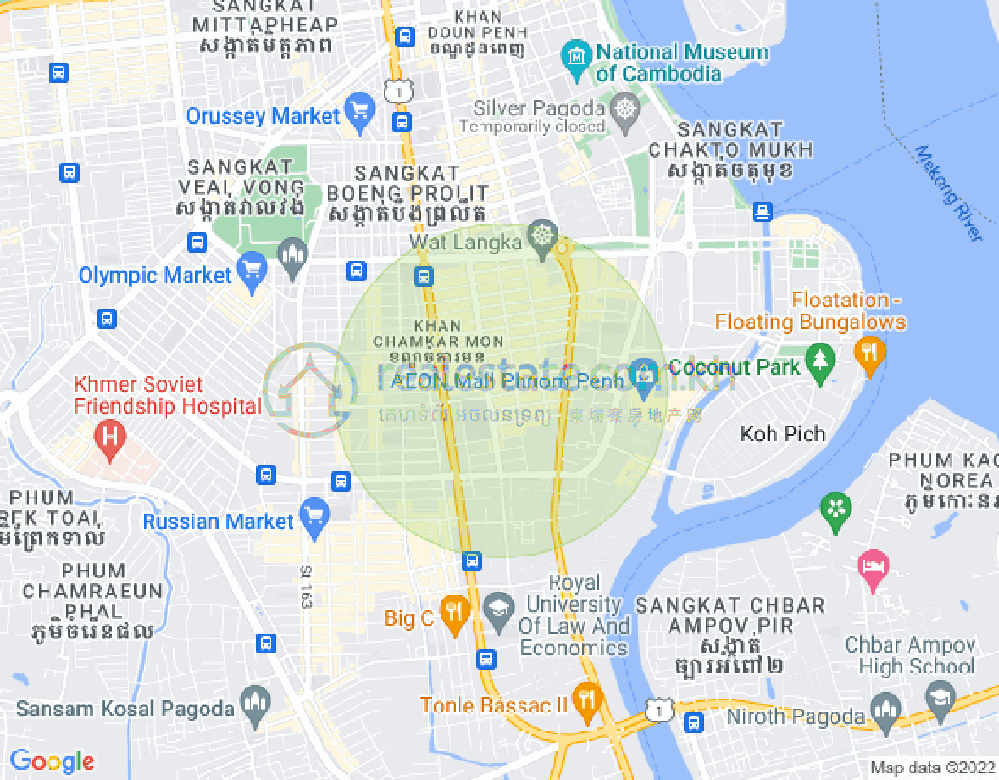 Mapa: BKK 2, Boeng Keng Kang, Phnom Penh
