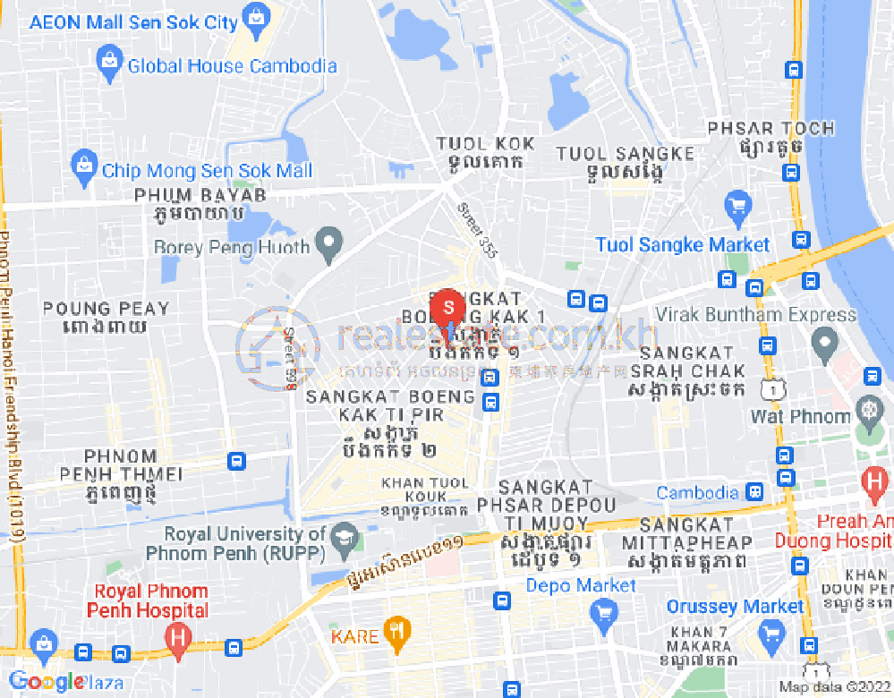 万谷湖1分区, 堆谷区, 金边地图