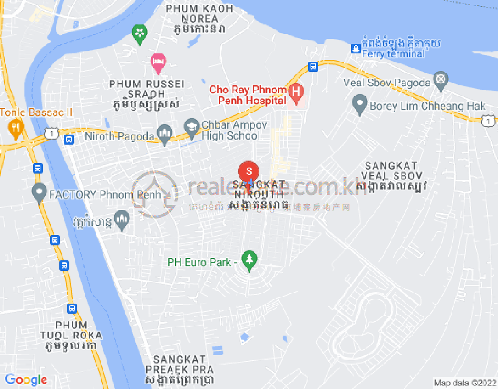 Map of Nirouth, Chbar Ampov, Phnom Penh