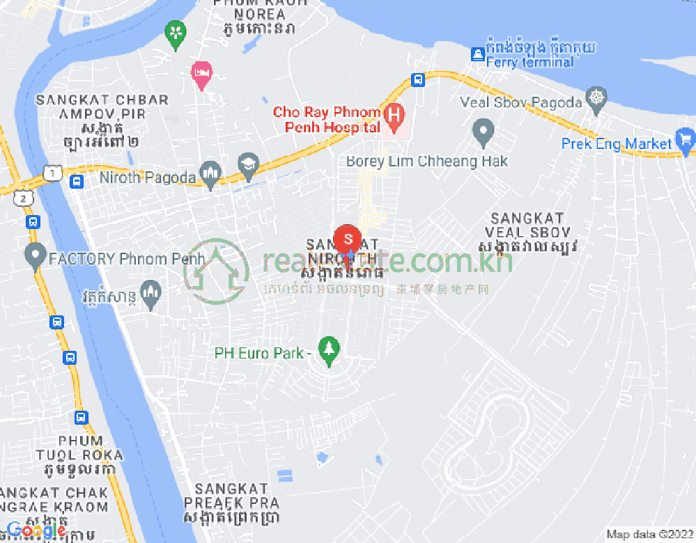 Map of Nirouth, Chbar Ampov, Phnom Penh