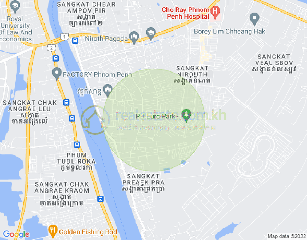 Map of Nirouth, Chbar Ampov, Phnom Penh