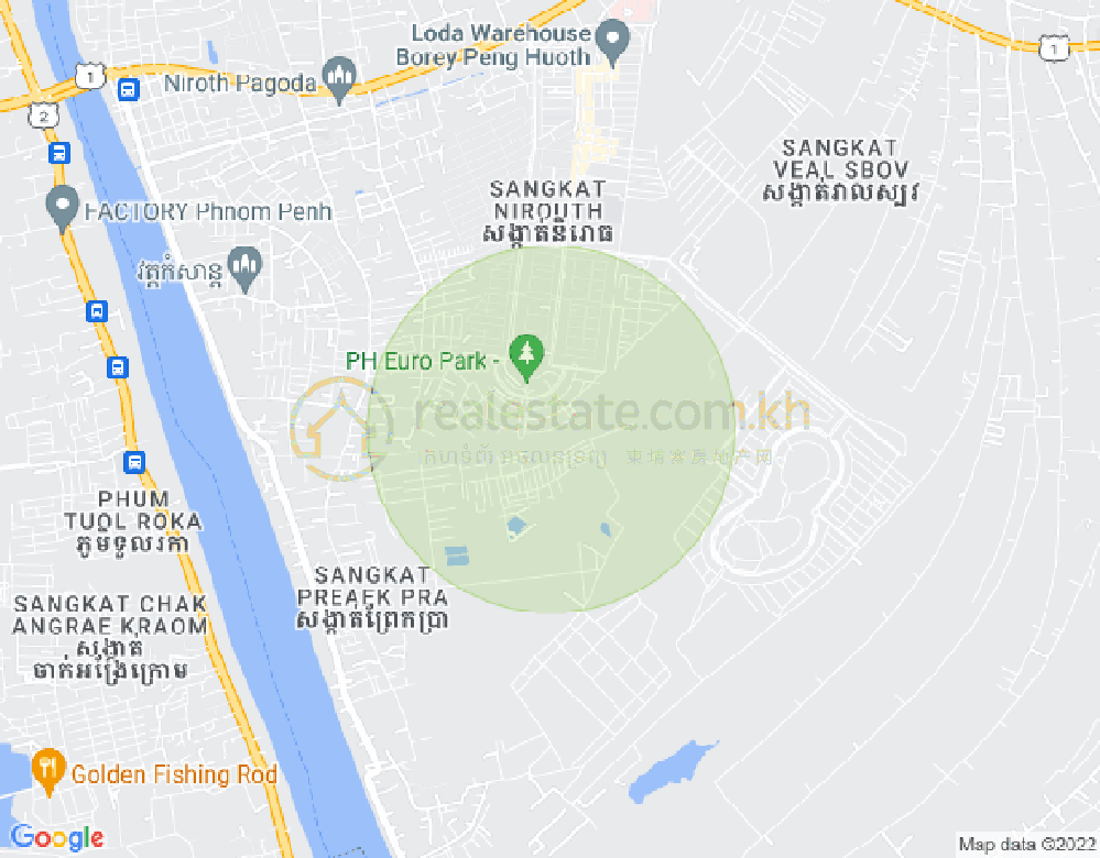 Mapa: Nirouth, Chbar Ampov, Phnom Penh
