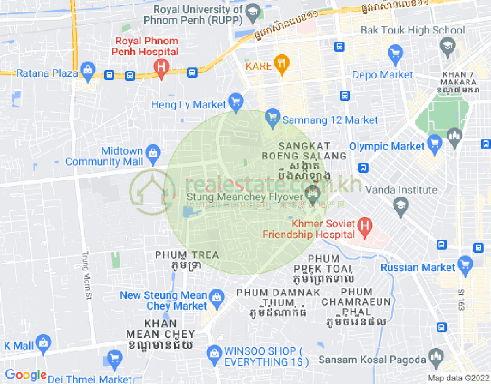 Map of Khmuonh, Sen Sok, Phnom Penh