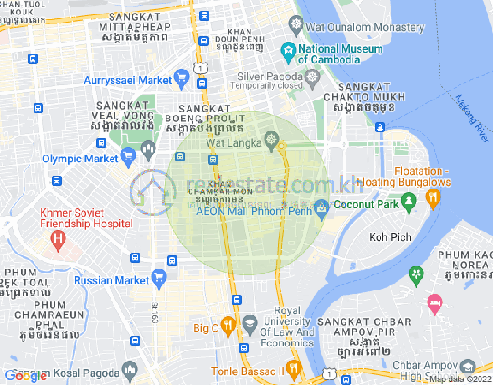 BKK 1, ボンケンコン, プノンペンの地図