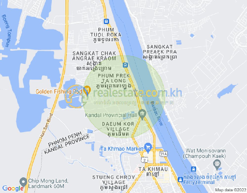 チャクアンレクラオム, ミエンチェイ, プノンペンの地図