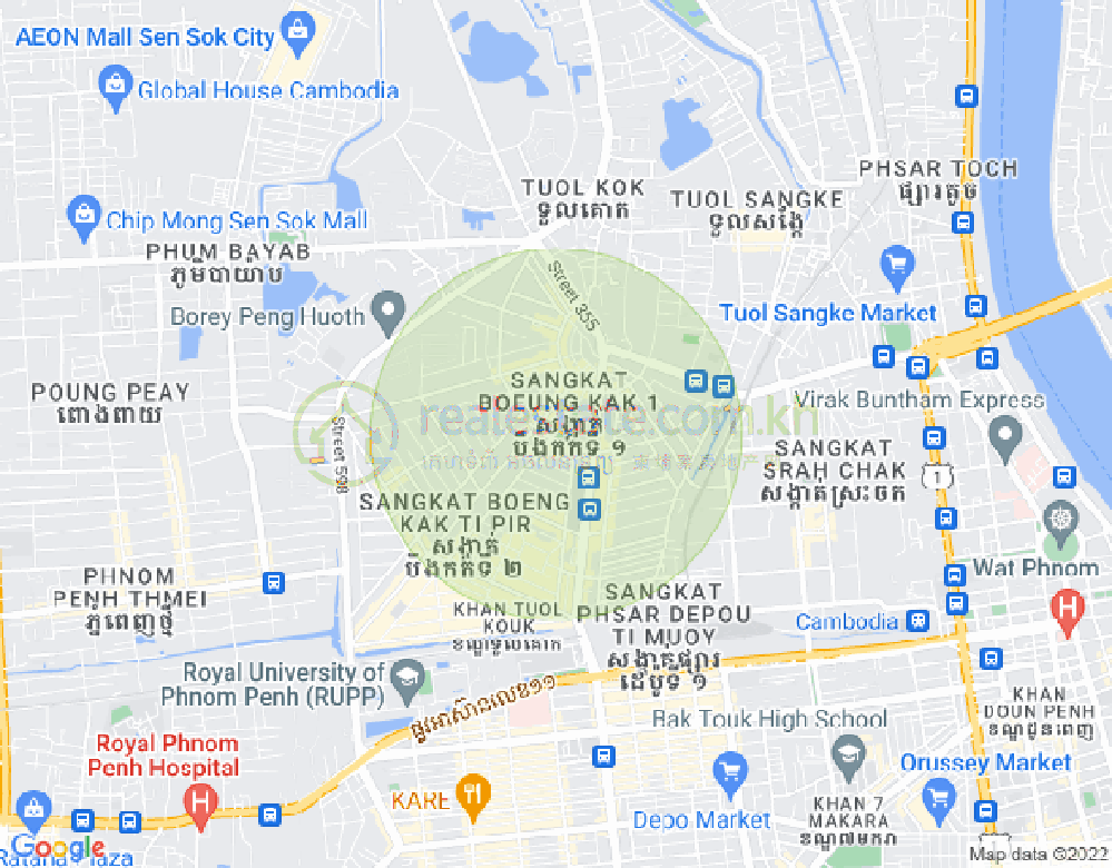 万谷湖1分区, 堆谷区, 金边地图
