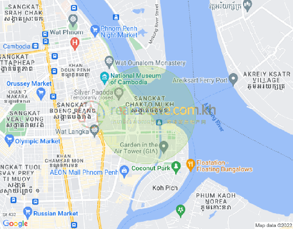 四臂湾分区, 隆边区, 金边地图