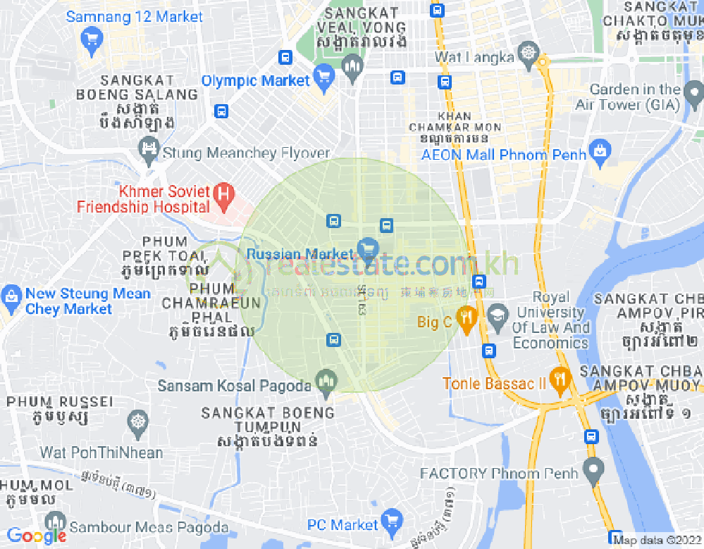 Map of Toul Tum Poung 2, Chamkarmon, Phnom Penh