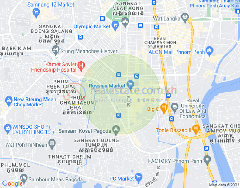 Map of Toul Tum Poung 2, Chamkarmon, Phnom Penh
