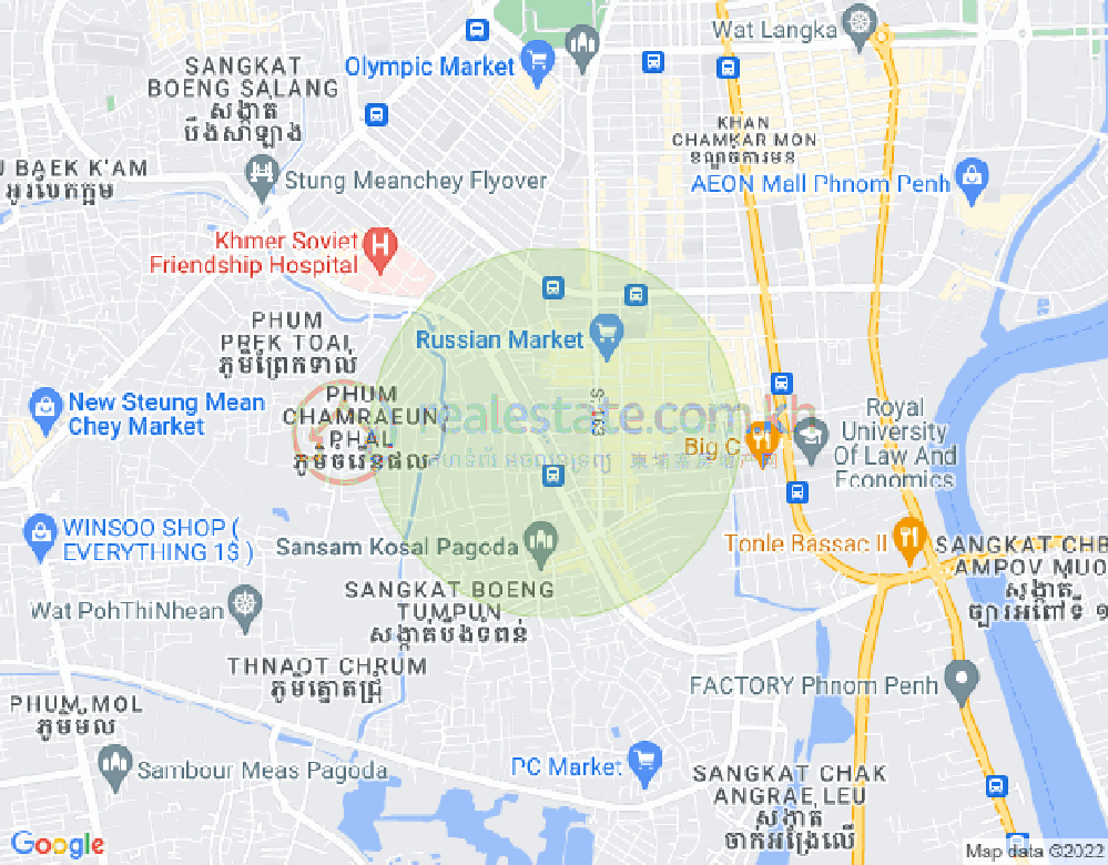 Map of Toul Tum Poung 2, Chamkarmon, Phnom Penh