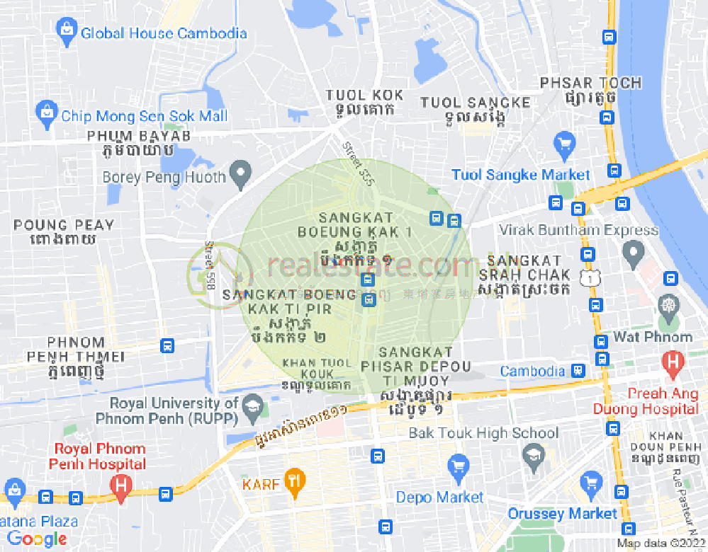 万谷湖1分区, 堆谷区, 金边地图