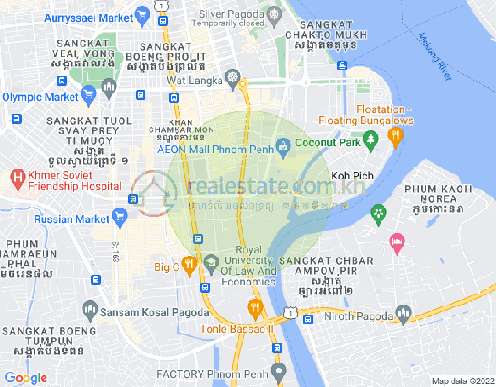 Carte de BKK 1, Boeng Keng Kang, Phnom Penh