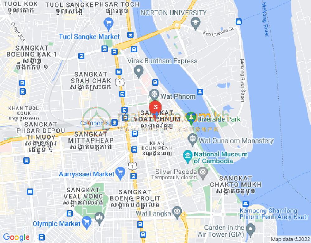 塔仔山, 隆边区, 金边地图