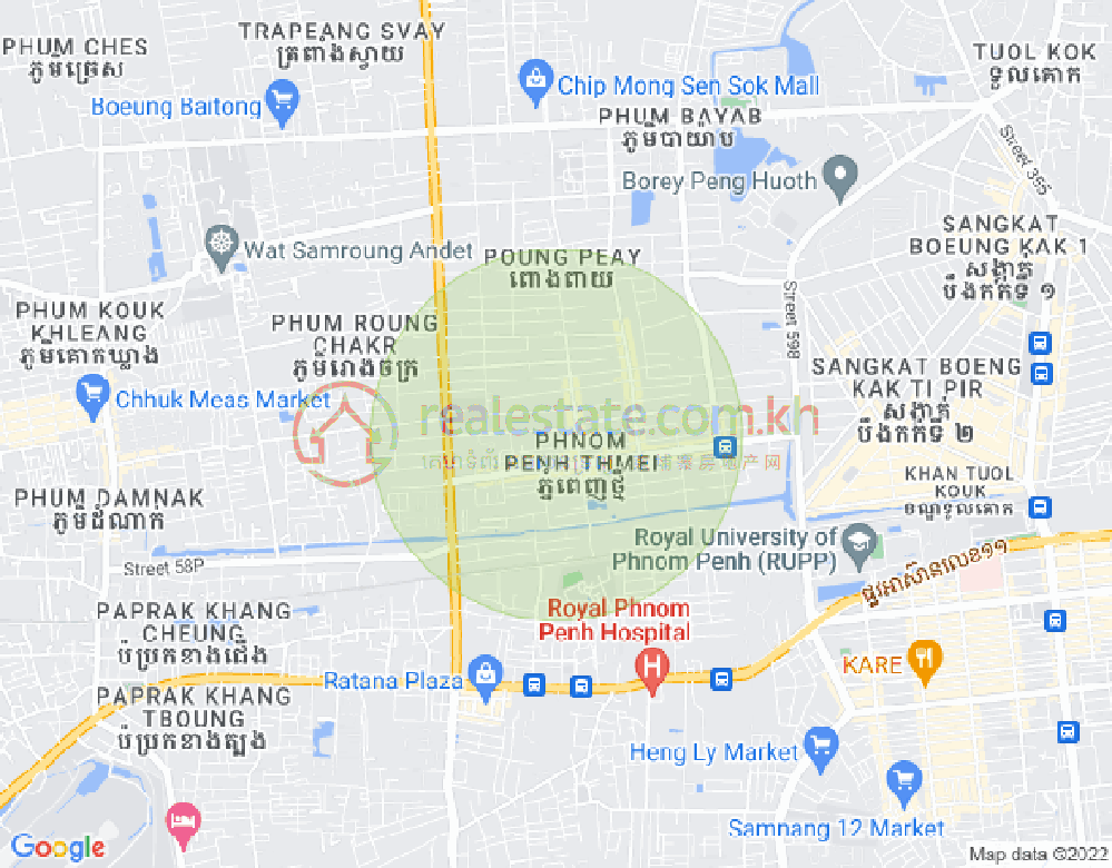 Mapa: Phnom Penh Thmey, Sen Sok, Phnom Penh