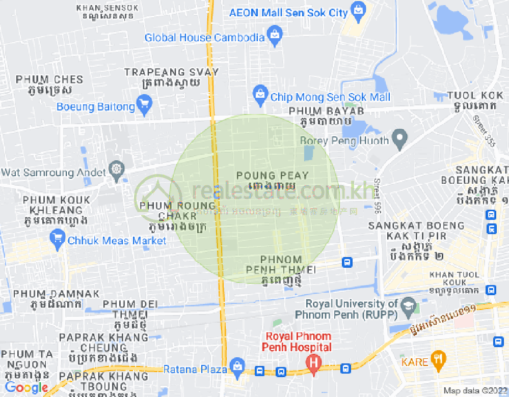 Map of Phnom Penh Thmey, Sen Sok, Phnom Penh