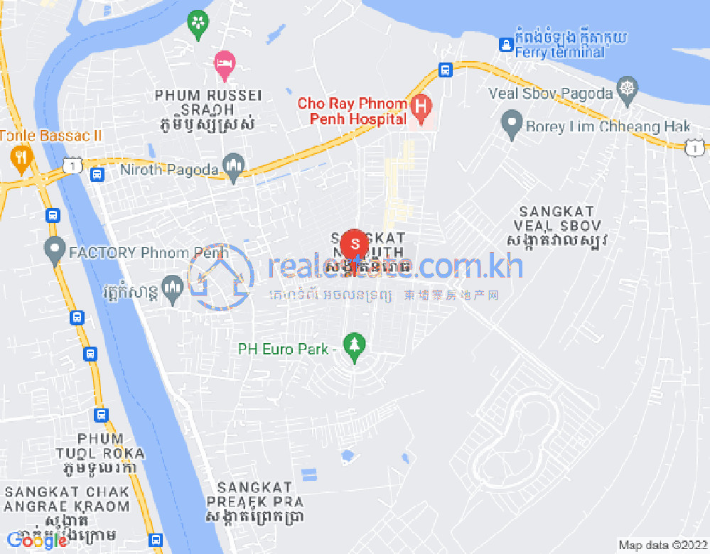 Mapa: Nirouth, Chbar Ampov, Phnom Penh