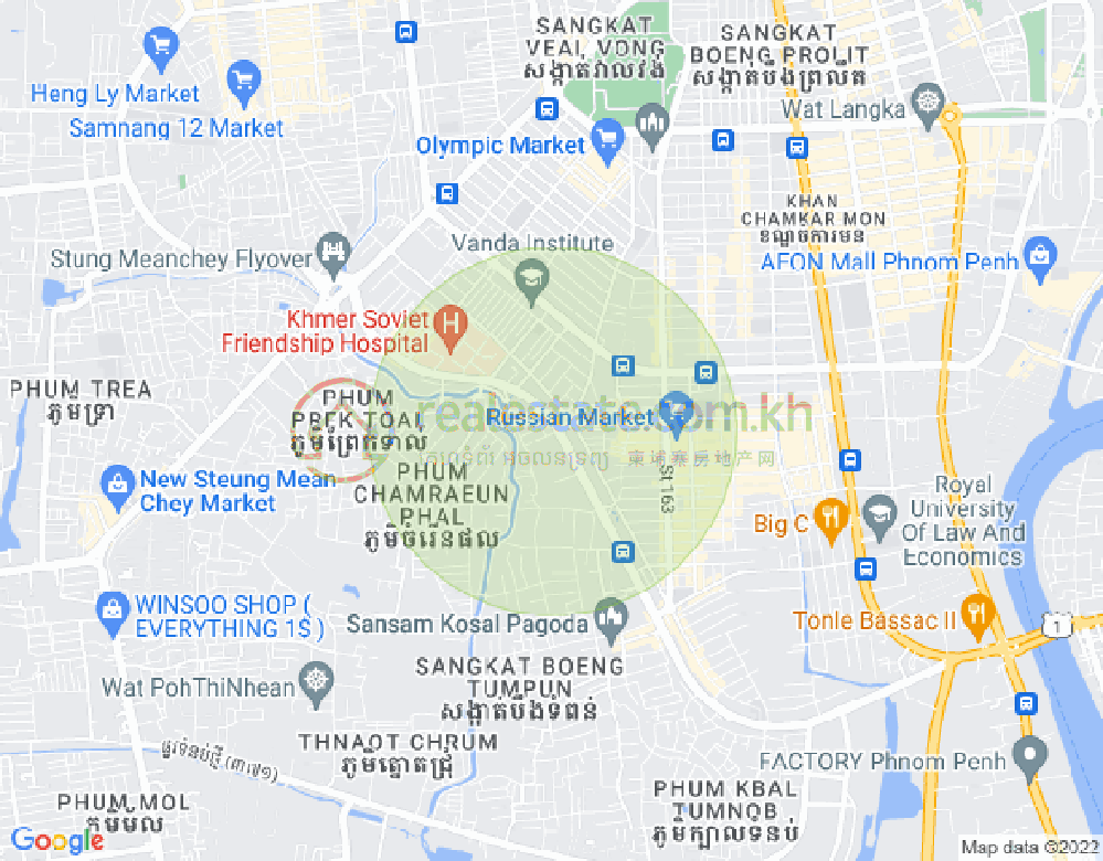 Map of Toul Tum Poung 2, Chamkarmon, Phnom Penh