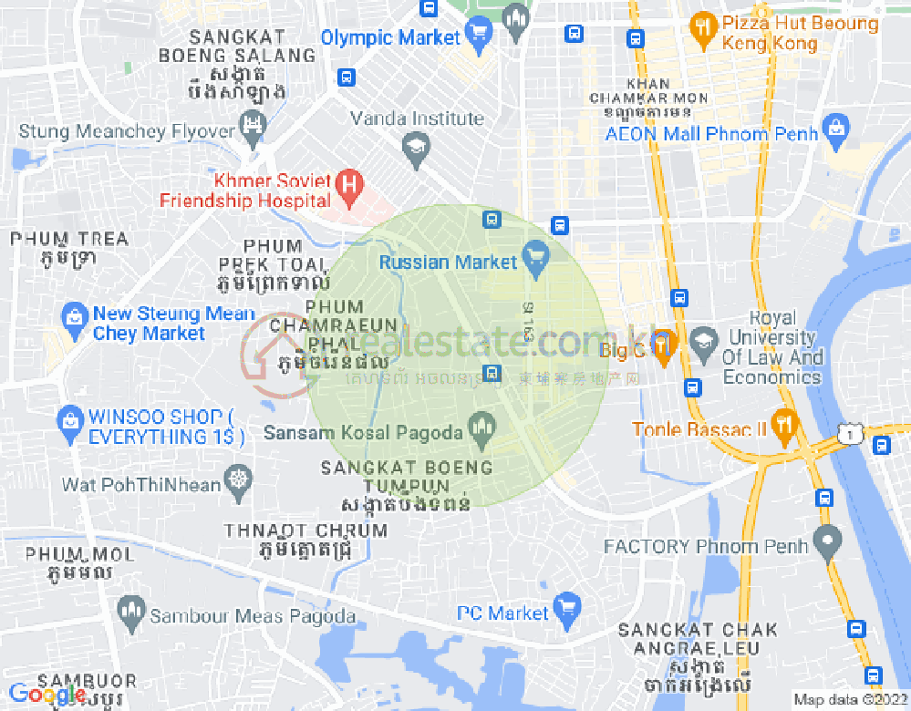 แผนที่ ตุมนบตึก, บึงเกงกอง, พนมเปญ