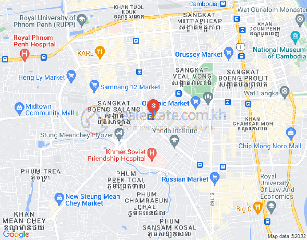 Toul Svay Prey 1镇, 波哥堪, 金边地图