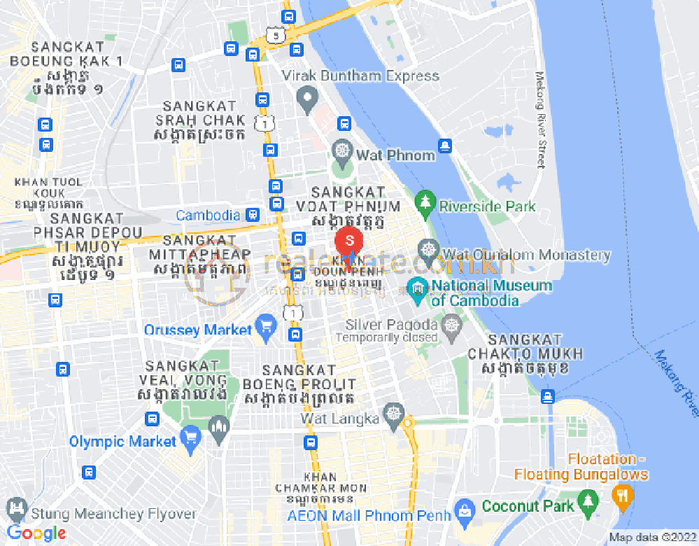 Mapa: Phsar Thmei I, Daun Penh, Phnom Penh