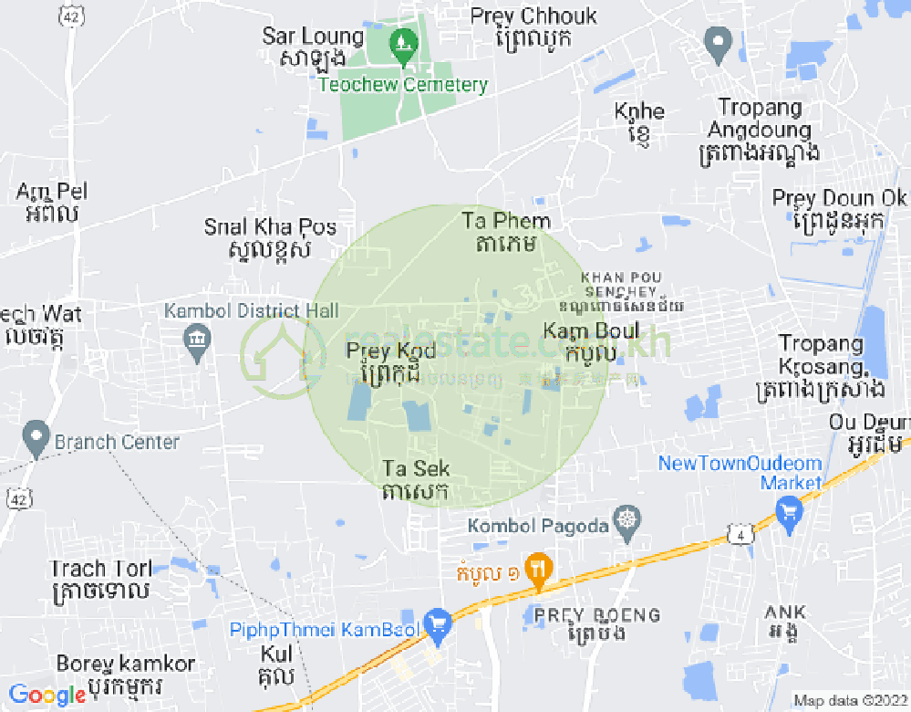 Carte de Kamboul, Phnom Penh
