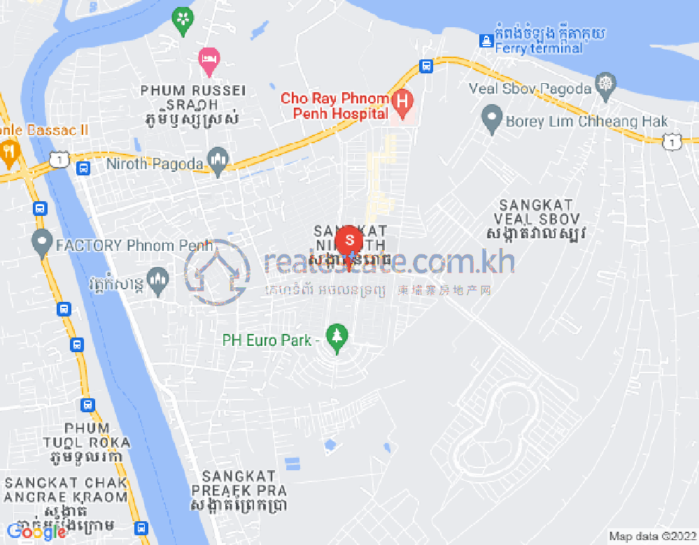 Mapa: Nirouth, Chbar Ampov, Phnom Penh
