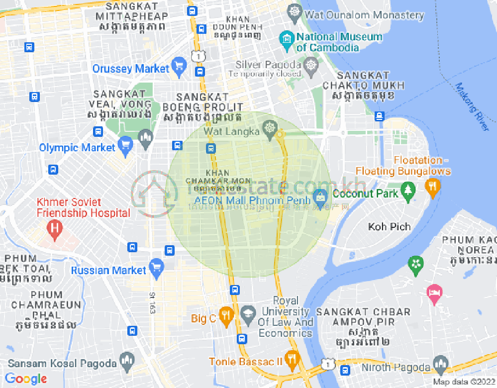 Map of BKK 1, Boeng Keng Kang, Phnom Penh