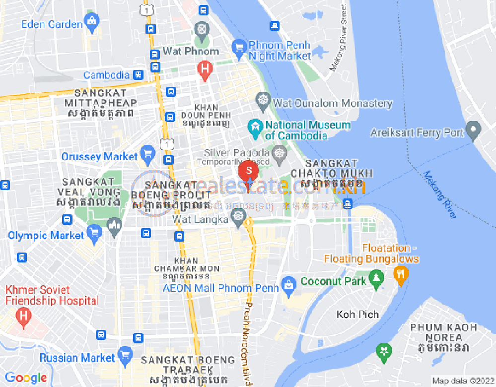 四臂湾分区, 隆边区, 金边地图
