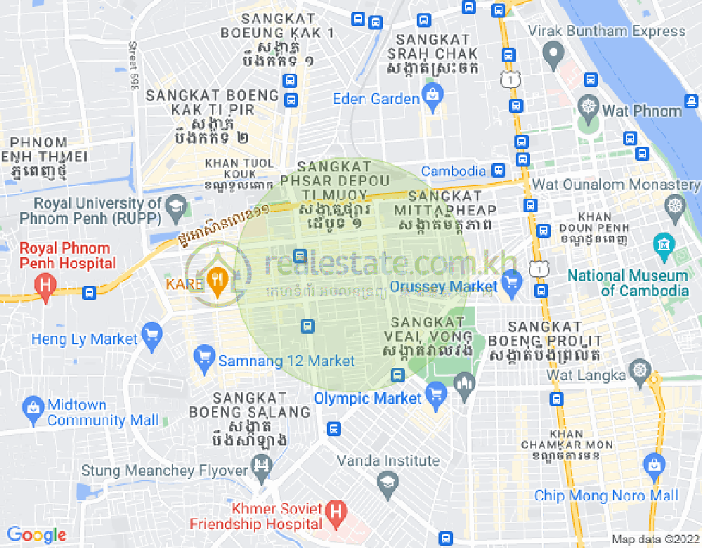 沙立波1分区, 堆谷区, 金边地图