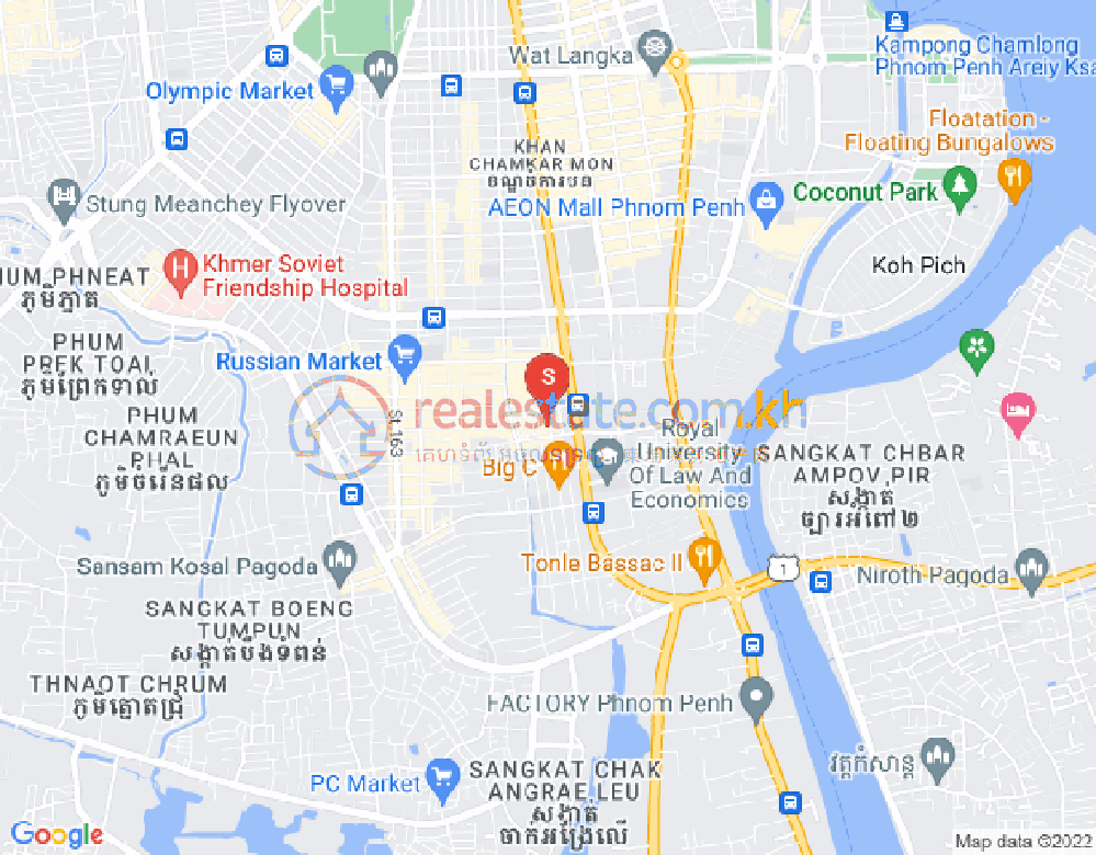 Mapa: Boeung Trabek, Chamkarmon, Phnom Penh