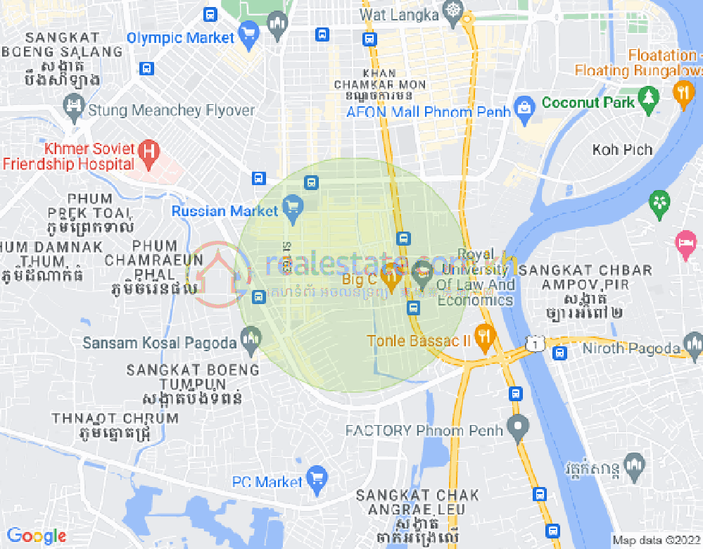 Mapa: Boeung Trabek, Chamkarmon, Phnom Penh