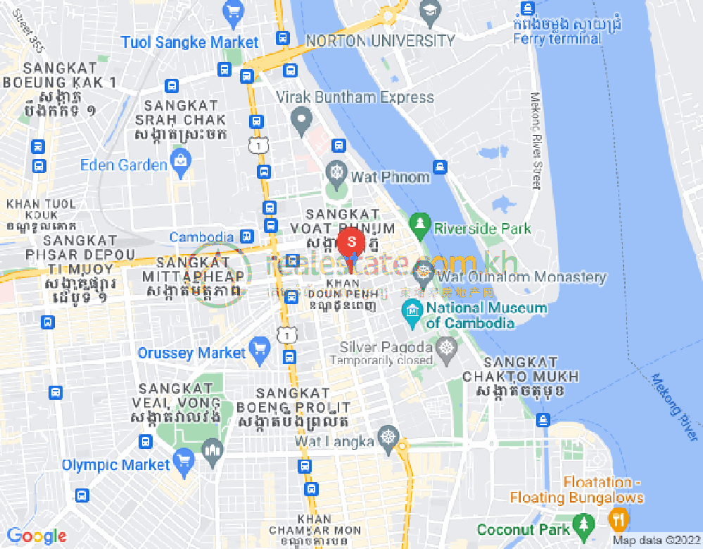 下市仔1分区, 隆边区, 金边地图