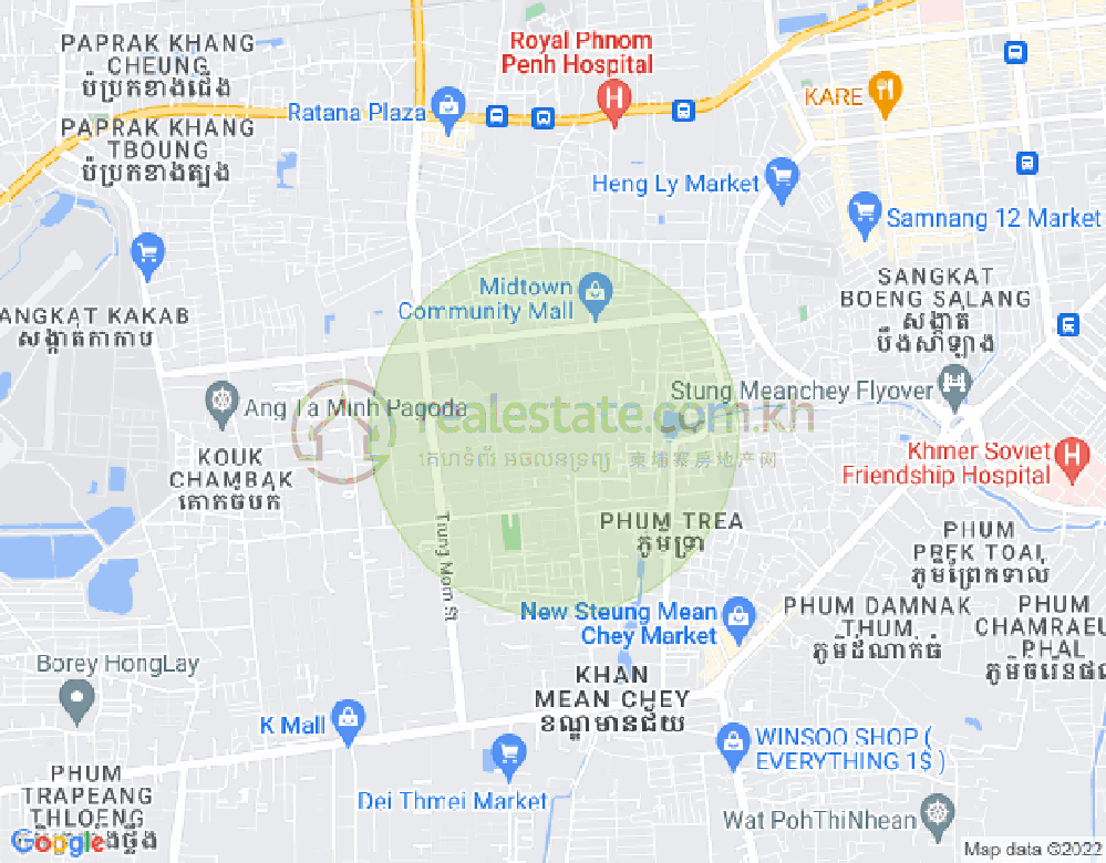 Tuek Thla屯, 森速区, 金边地图