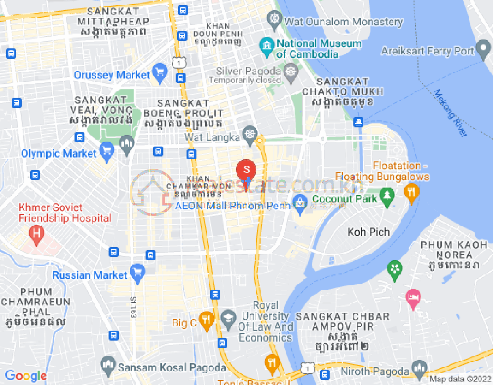 Mapa: BKK 2, Boeng Keng Kang, Phnom Penh