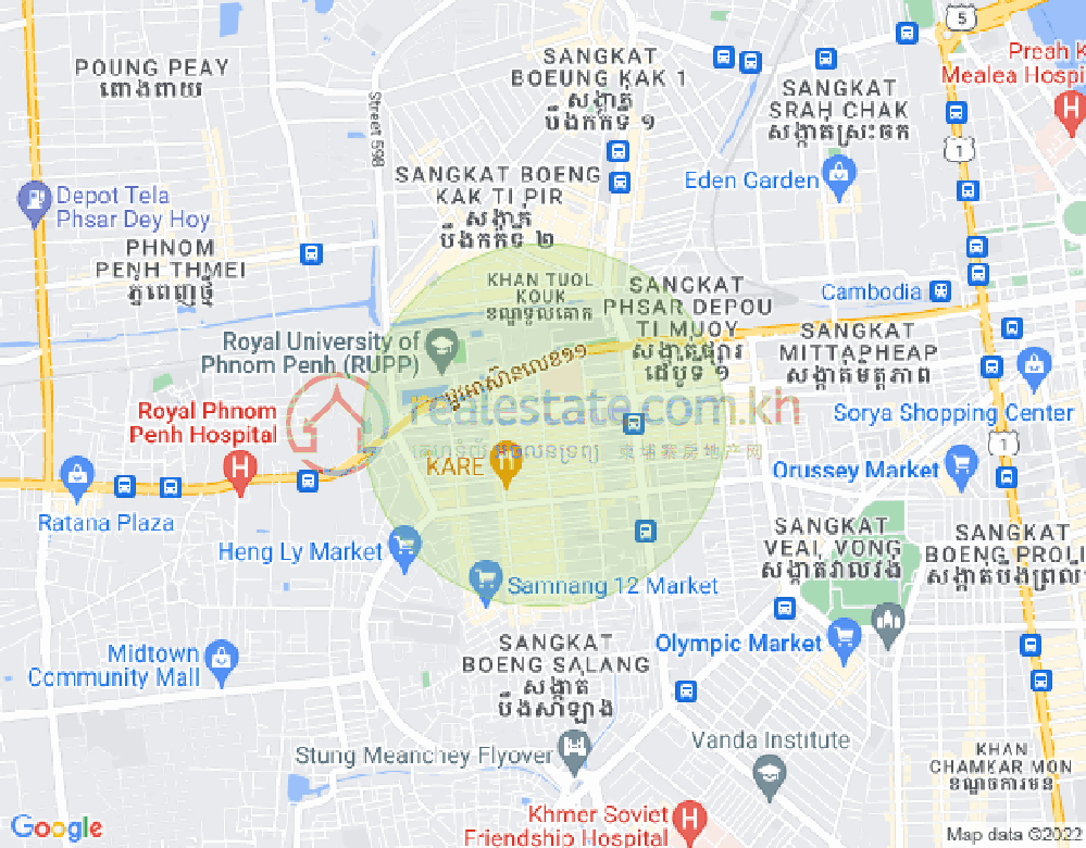 Карта Туек L'ak 1, Тул Кок, Пномпень