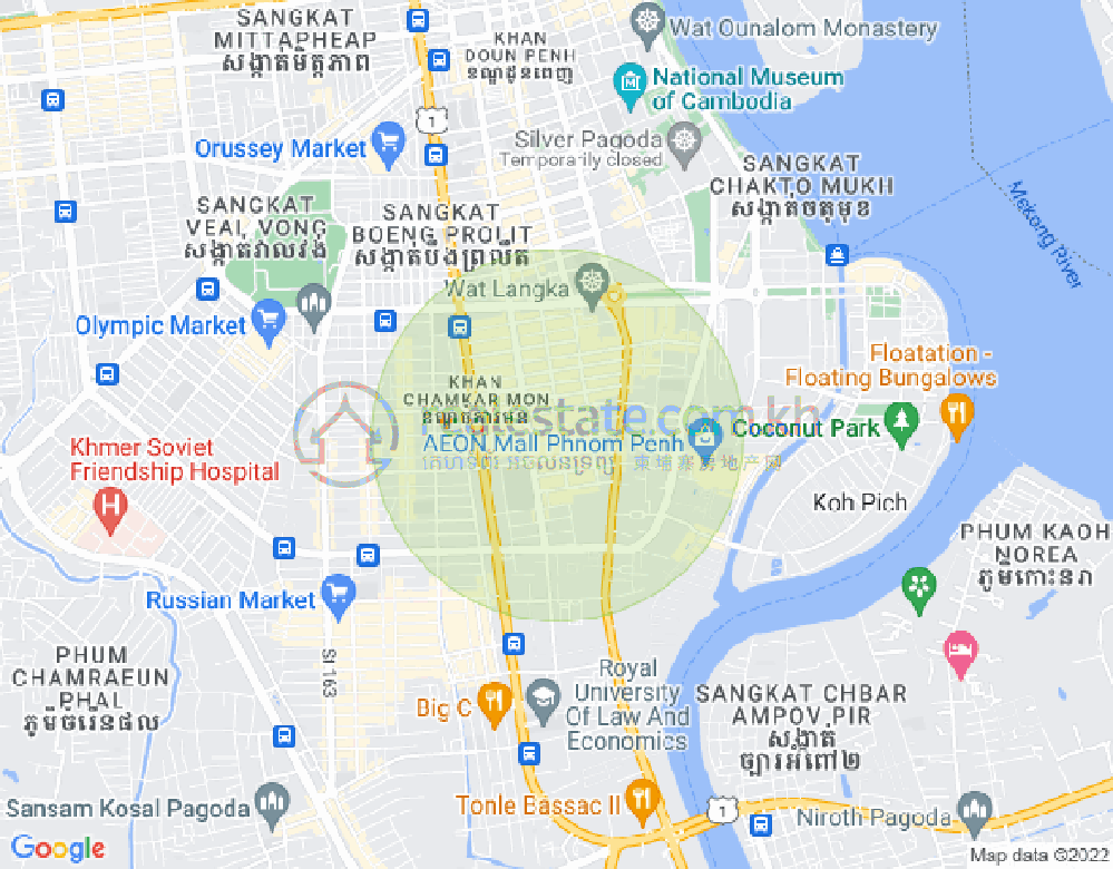 Carte de BKK 1, Boeng Keng Kang, Phnom Penh
