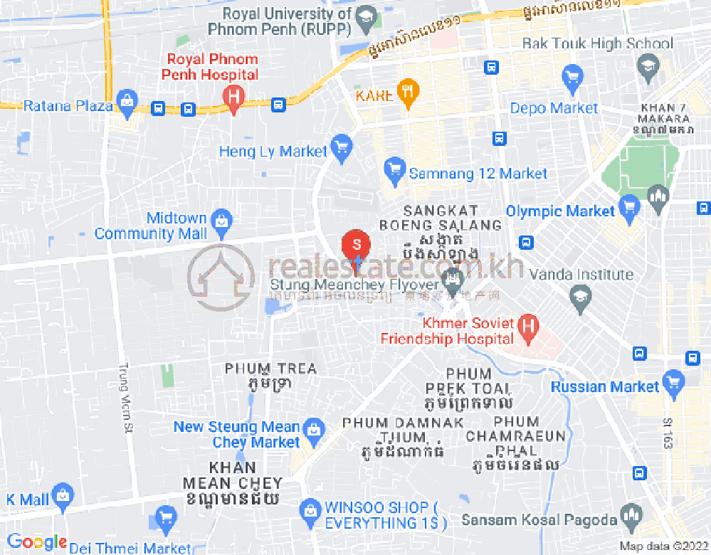 Mapa: Ou Baek K'am, Sen Sok, Phnom Penh