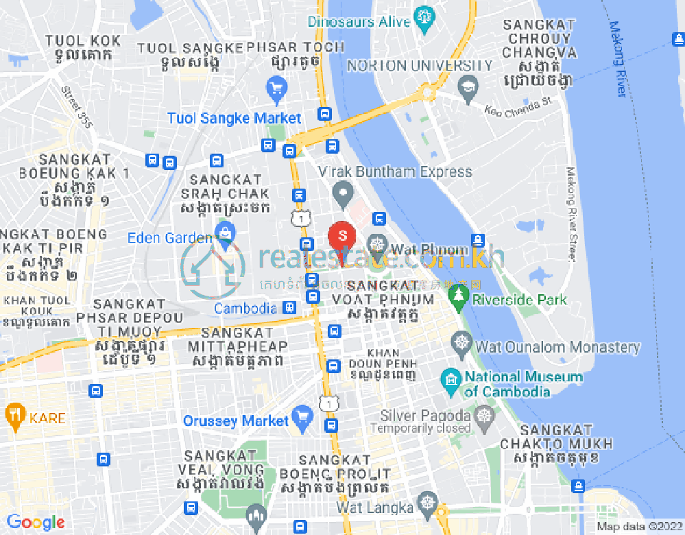四臂湾分区, 隆边区, 金边地图
