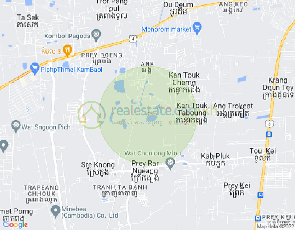 phnom penh, Kantaok구역, Kamboul구역, 프놈펜 지도