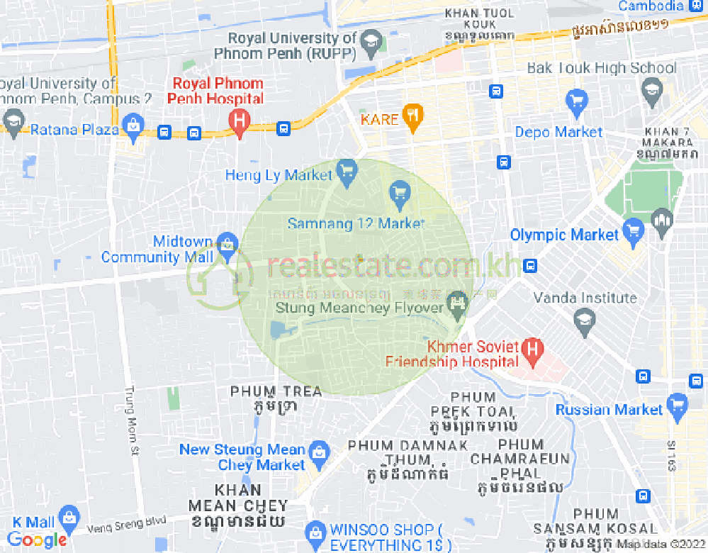 Khmuonh分区, 森速区, 金边地图