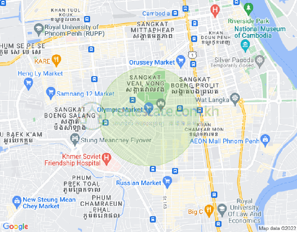 Mapa: Olympic, Boeng Keng Kang, Phnom Penh